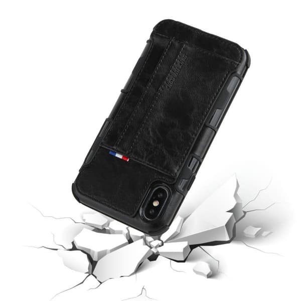 Two Cards Hybrid-cover til iPhone XS Max 6.5 - Sort