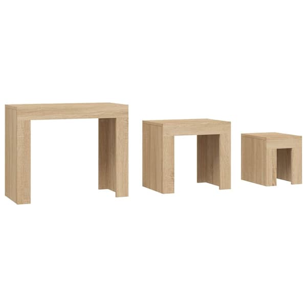 vidaXL 3-pack slitsbord, Sonoma ek