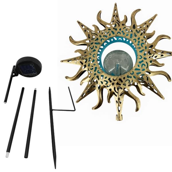 Dekorativ solcellelampe Sun LED - metal havepynt