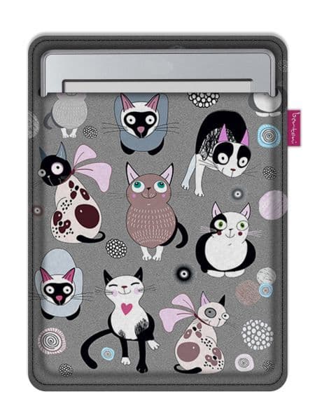 Arco Design 6-7" e-bogsetui - EcoFilc, katteurtprint, grå, passer til Kindle / PocketBook
