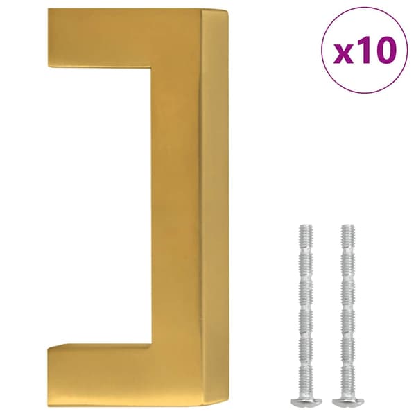 vidaXL skabsgreb, 10 stk., guld, 64 mm, rustfrit stål