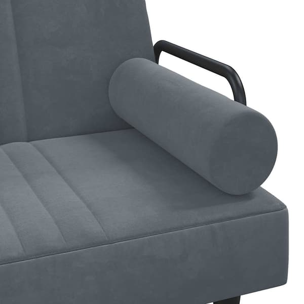 vidaXL Bäddsoffa med armstöd mörkgrå sammet