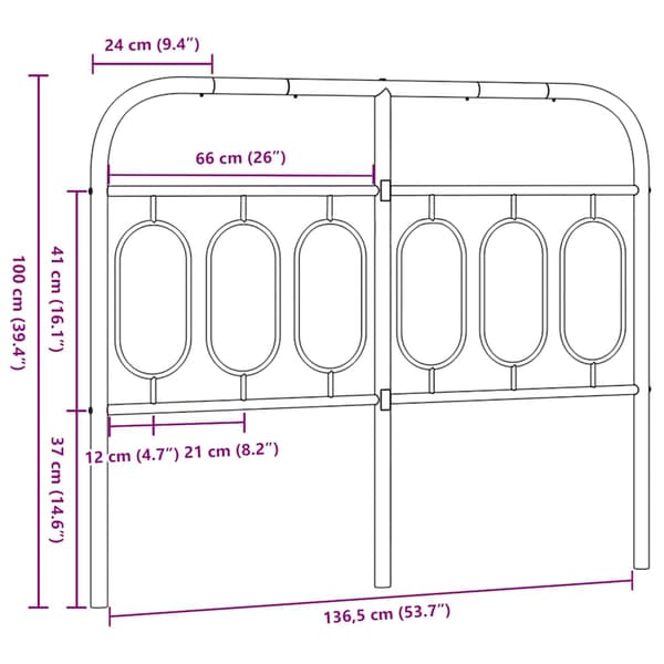 vidaXL metalsengegavl sort 137 cm