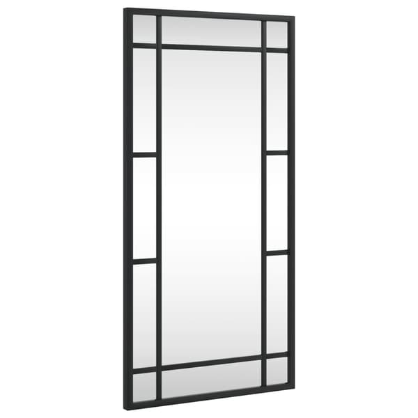 vidaXL Väggspegel, svart, 30x60 cm, rektangulär, järn