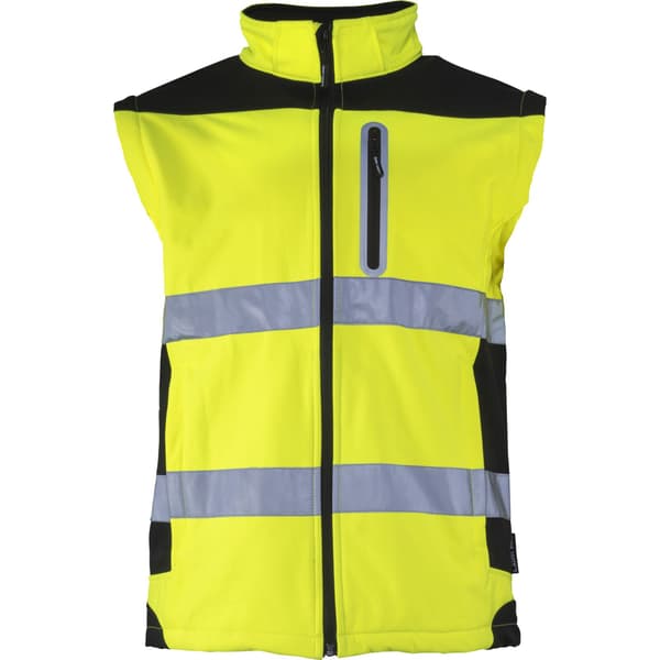 SOFTSHELL-VARNING MED AVTAGBAR ÄRM, GUL, "2XL", CE, LAHTI