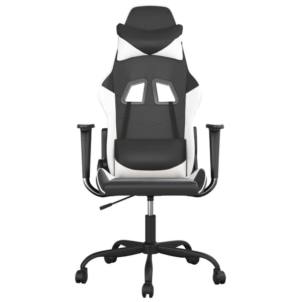 vidaXL gamingstol, sort og hvid, kunstlæder
