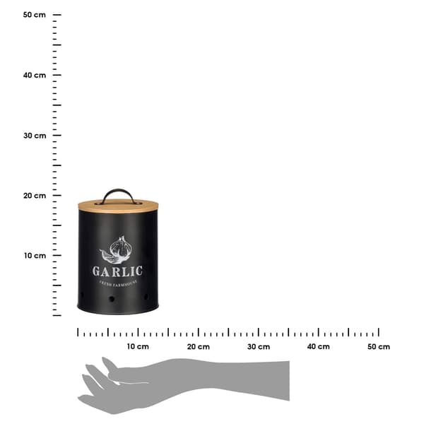 Valkosipulisäiliö musta bambukansi