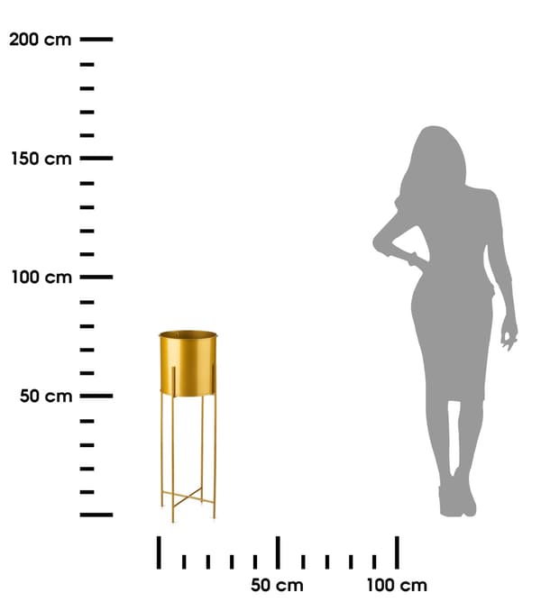 Kukkateline kannella 75 cm kultaa