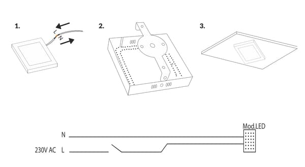 LED loftlampe til overflademontering 12W 4000K neutral 17x17cm
