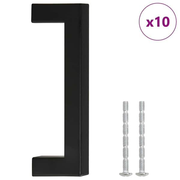 vidaXL skabsgreb 10 stk. sort 96 mm rustfrit stål