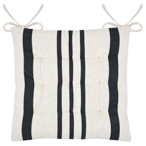 MANDUEL stolehynde 38x38 cm sorte striber