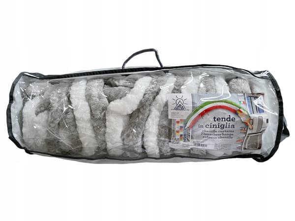 DØRGARDIN KATTEFRYNS GRÅ HVID 56x205 cm