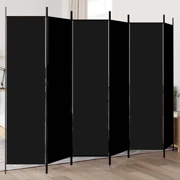 vidaXL 6-panels rumdeler, sort, 300x200 cm, stof