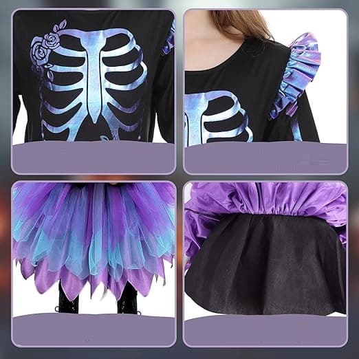 Halloween-asu luurankomekko koko M