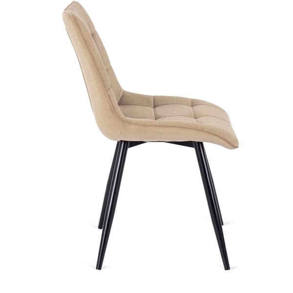 RIO Beige Velour Moderne Loft Spisebordsstol med Polstring