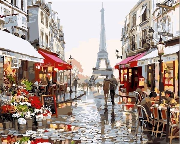 Maleri efter tal - 40x50cm Paris