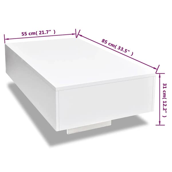 vidaXL Vardagsrumsbord, Vitt, Högglans