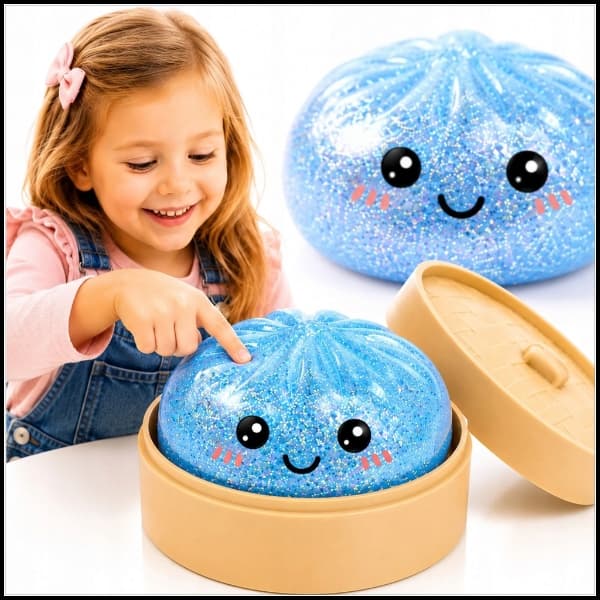 Anti-stress glitter dumpling i en ask DUMPLING MYSTERY SQUEEZE