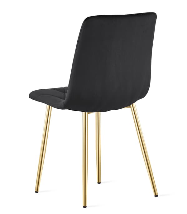 LIBRA stol - sort fløjl / guldben x 4