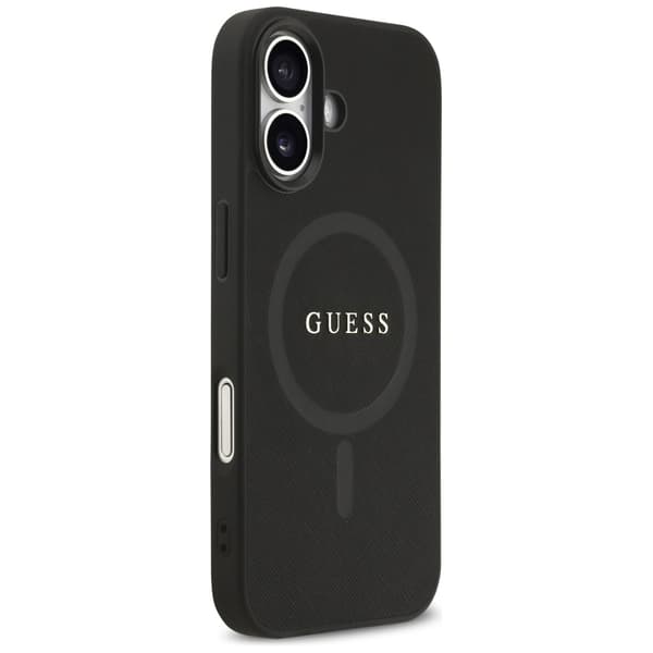 Guess Saffiano Classic Logo MagSafe-etui til iPhone 17, sort