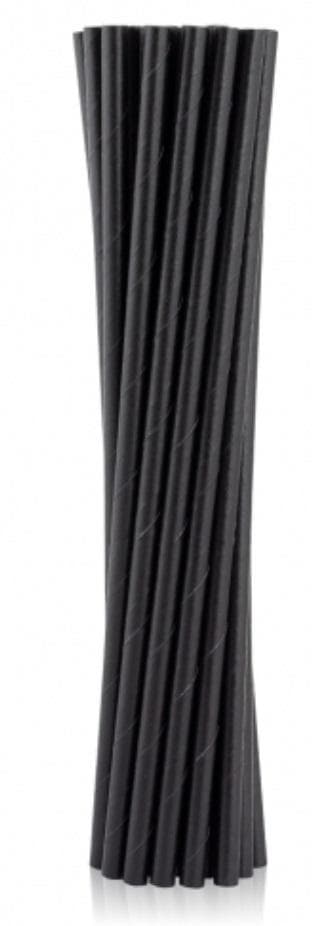 Svarta papperssugrör 6x197mm 100st