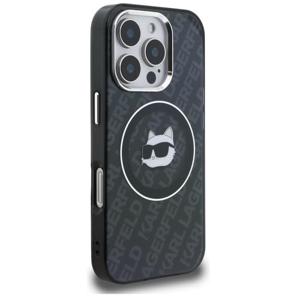 Karl Lagerfeld IML Choupette Head Logo MagSafe-etui til iPhone 16 Pro, sort
