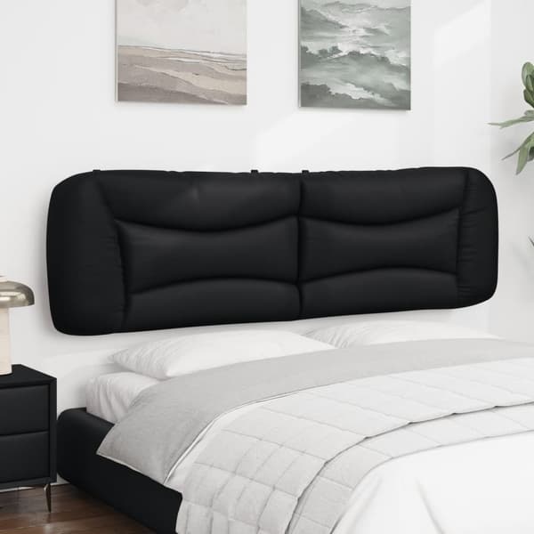 vidaXL hovedgærdehynde, sort, 180 cm, kunstlæder