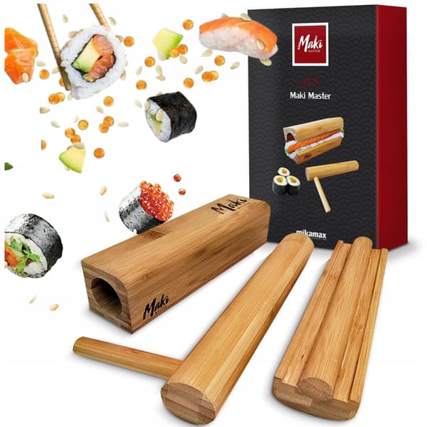 Sushi Maker Sæt Rørbazooka Trærulle som gave