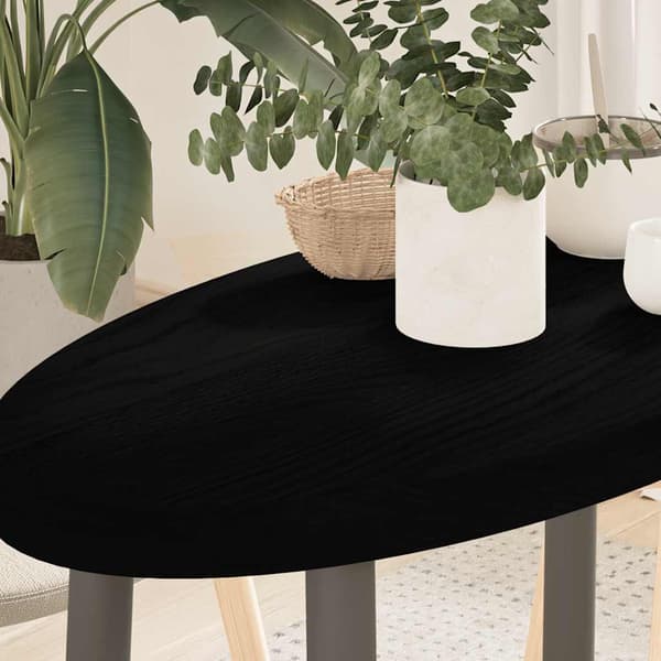 vidaXL bordplade brun 80x40x4 cm massivt egetræ oval