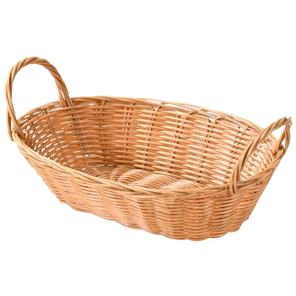 Oval korg för bröd och frukt, beige