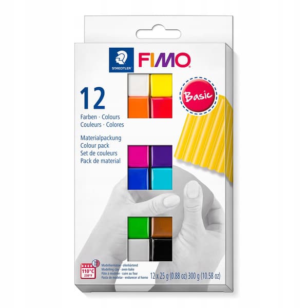 FIMO SOFT Basic modellervokssæt 12 x 25 g flerfarvet modellervoks