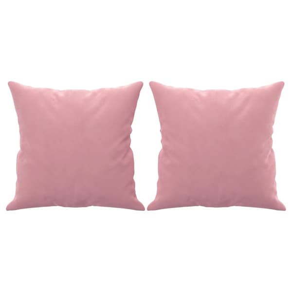 vidaXL 2-sitssoffa med kuddar, rosa, 140 cm, sammet
