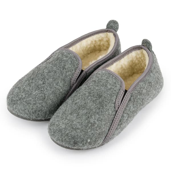 Ballerinatofflor, grå damtofflor, varma ulltofflor, storlek 36