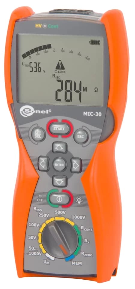 SONEL MIC-30 Isolationsresistansmätare LCD-display, 4xAA-batterier