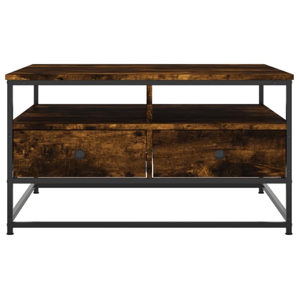 vidaXL Soffbord rökt ek 80x80x45 cm