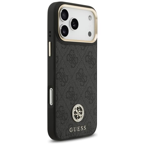 Guess 4G Strass Logo & Stor StroppeMetalknapper MagSafe-etui til iPhone 17 Pro Max, sort