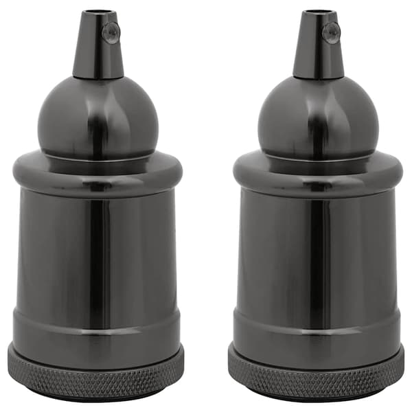 vidaXL lampeholdere 2 stk. blank sort E27