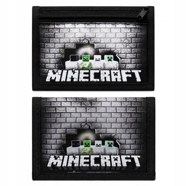 Minecraft barnplånbok med kardborreband, vikbart, rymligt material