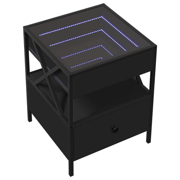 vidaXL Infinity LED natbord sort 40x40x51 cm