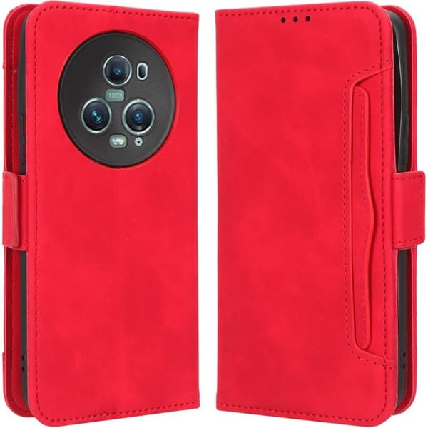 Honor Magic 5 Pro 5G Flipfodral, Kortplats, Röd