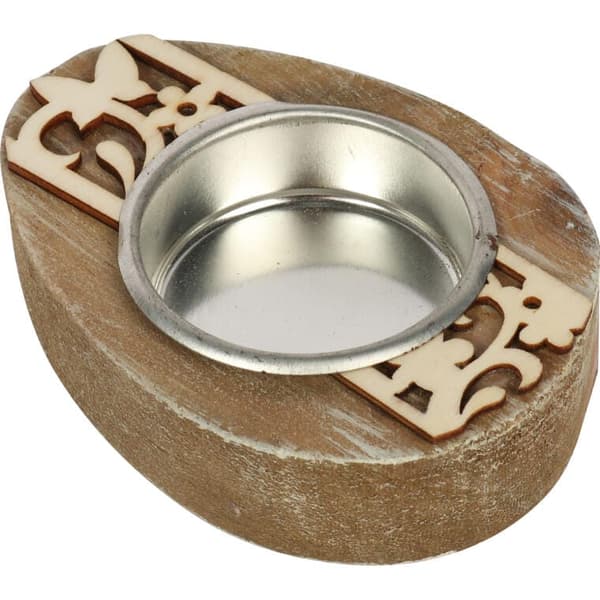 Lyscylinder formet som påskeegg, brun, 8 cm