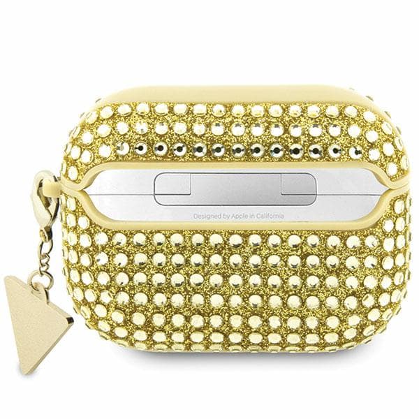 Guess Rhinestone Triangle Charm-etui til AirPods Pro 2, Guld