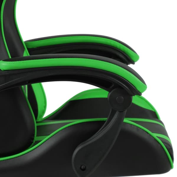 vidaXL gamingstol, sort og grøn, kunstlæder