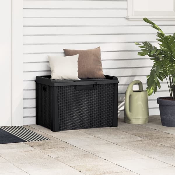 vidaXL Trädgårdslåda, Antracit, 125 L, PP