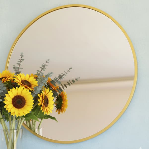 KLASSISK RUND SPEGEL GULDRAM 60x60cm