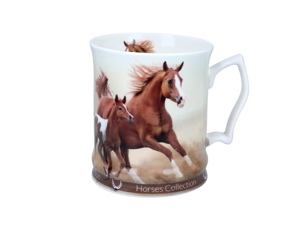 Carmani, porslinsmugg 450ml - Horses Coll., hästar