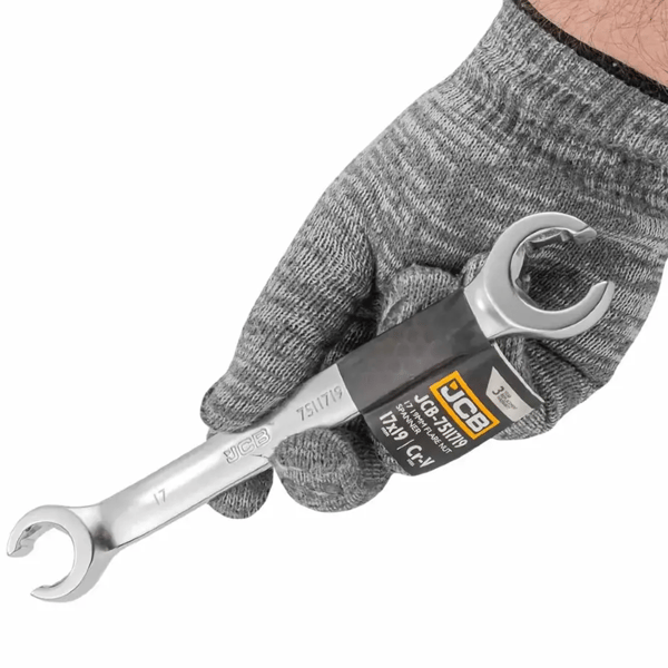 JCB SPLIT RINGNØGLE 17x19 mm 2-SIDET Cr-V 6-VINKEL