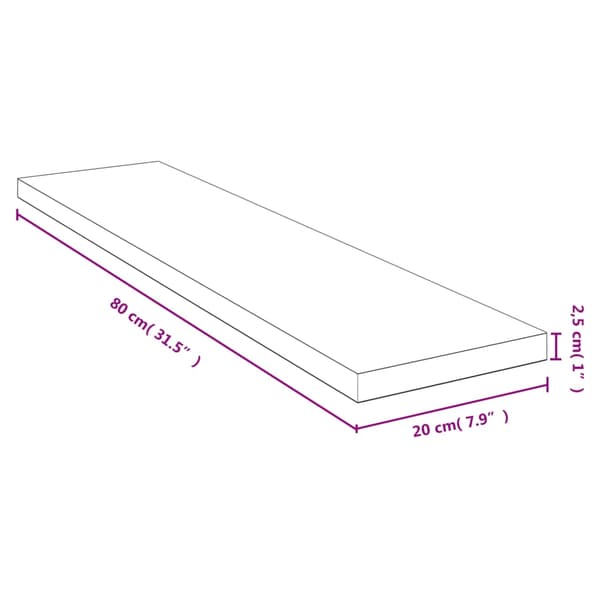 vidaXL Seinähylly 80x20x2,5 cm bambu