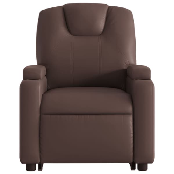 vidaXL Lyftbar massagefåtölj, brun, konstläder
