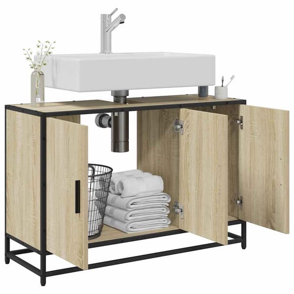 vidaXL håndvaskskab Sonoma eg 90x33x60 cm
